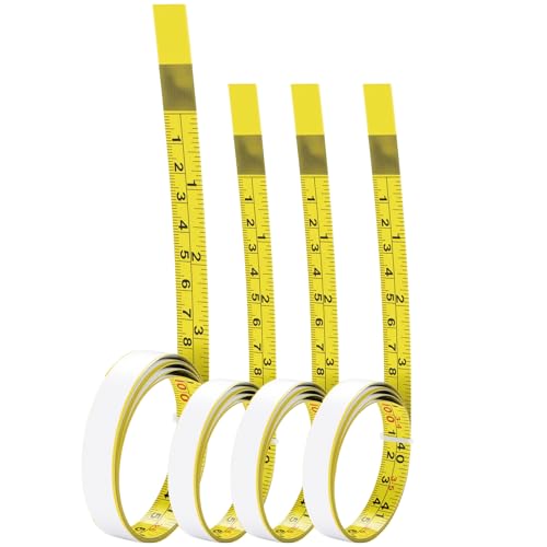 4-Pack Steel Self-Adhesive Measuring Tapes | 44" (110cm) Left-Rig...