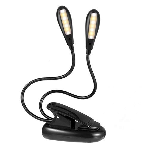 Reading Light?14 LED Rechargeable Book Light with 9 Brightness Levels, Clip On Lamp with Flexible Goose Neck,Up to 60 Hours Reading. Perfect for Music Stand,Travel