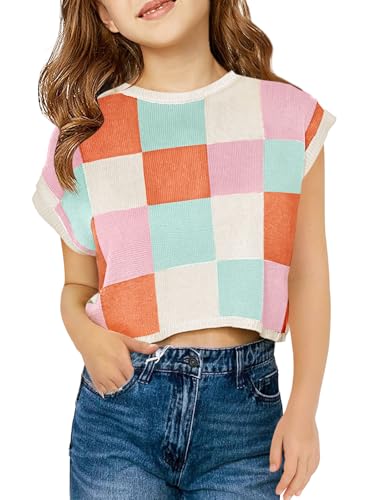 Haloumoning Girls Color Block Summer Crop Top