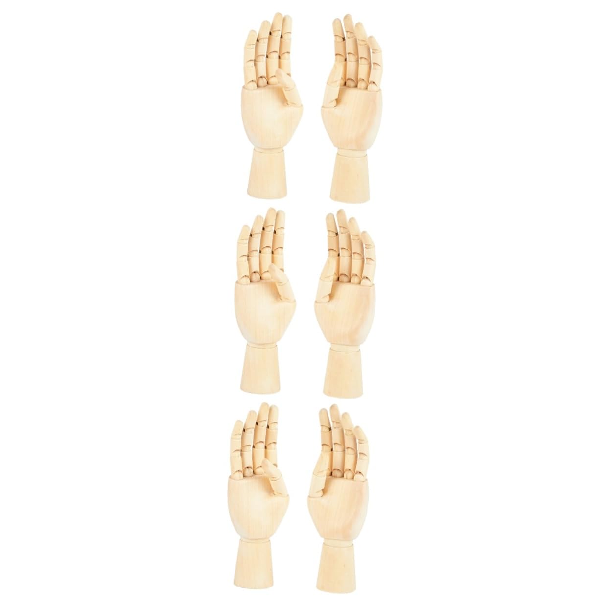 NUOBESTY 3 Series De Mano De Madera Articulados Izquierda Y Derecha Muñecos Para Dibujo Y Decoración De Escritorio Para Artistas Y Al Cómic 2 Piezas X 3