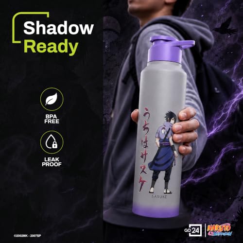 Image of Stainless Steel Water Bottle Naruto Ninja Light Grey 950ml
