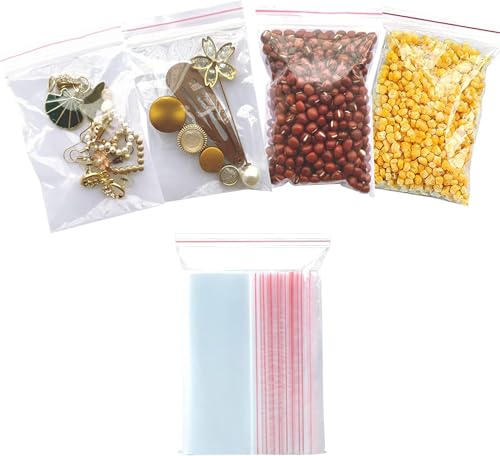 Image of Success Stationery Zip Lock Bags 3 inchx4 inch 100 Pcs - Reusable Transparent Ziplock Pouch for Medicine, Fridge Food Storage, Jewellery & Travel - Thick Resealable Zipper Cover