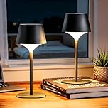 FUYO Cordless Table Lamps Set of 2, Portable LED Desk Lamp, 3 Color Stepless Dimmable Rechargeable LED Table Lamp for Restaurant/Bedroom/Bars/Outdoor Party/Camping/Coffee Shop