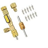 R410A R22 Ventilkernentferner-Installationswerkzeug mit SAE/4- und 5/16-Anschluss in Doppelgröße für HVAC-Systeme, Kühl- und Klimaanlagendienste