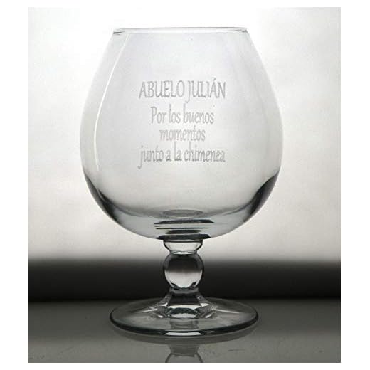 Arte-Deco Copa DE COÑAC grabada para Abuelo Y Abuela. Regalo para Boda, Aniversario, Día Padre o Madre, Cumpleaños, jubilación, para Hombre o Mujer