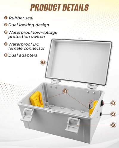 Adaptador Batería DeWalt 18V 20V con Enchufe CC Caja Impermeable Star Link Mini 3