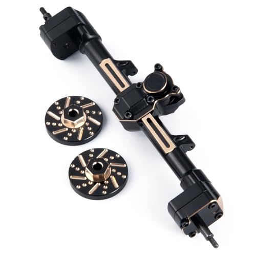 RCHUBAM RC Front & Rear Axle Set Metal Complete Axle with Steering Weights for 1/24 Axial SCX24 RC Crawler Deadbolt C10 Bronco Upgrades Accessories Part (Rear Axle)