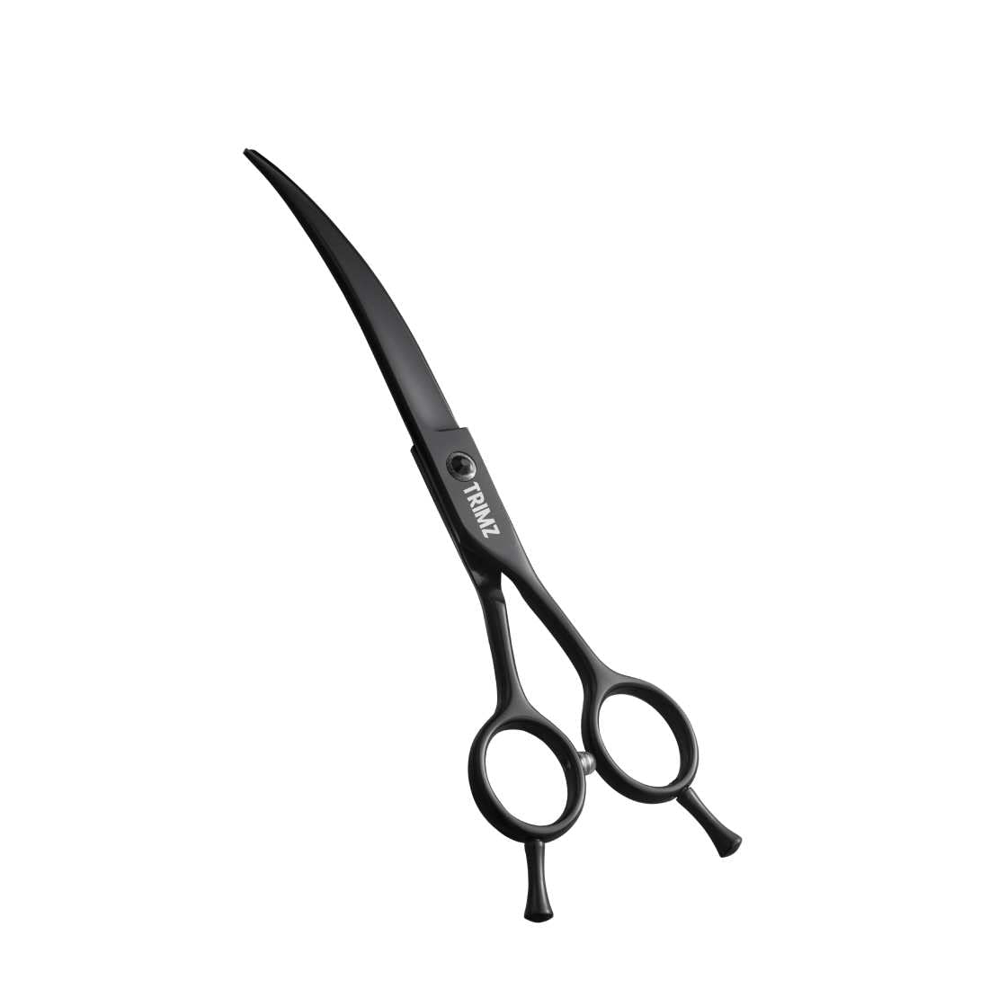 Trimz Professional Pet Grooming Scissors for Dogs & Cats, Stainless Steel Curved Scissors, Sharp & Durable 7-Inch Grooming Tool, Comfortable Handle, Jet Black Finish