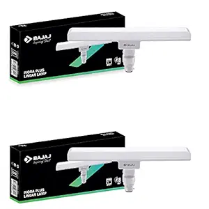 Bajaj Ivora Plus Linear LED Lamp 18W Cool Day Light B22D (Pack of 2, White), Medium (830429-Pk2)