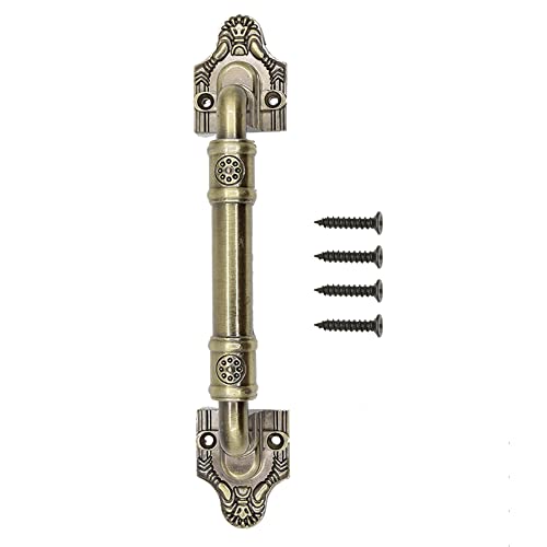 Image of Sliding Barn Door Pull Handle Hardware for Wooden Garden Gate Shed Cabinet Door Large Wooden Door Handle Antique doorknob Vintage Door Handle (1, Bronze Tone7.87in)