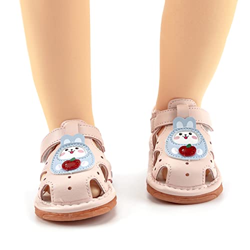 Image of SOFMUO Baby Boys Girls Squeaky Sandals Non-Slip Soft Rubber Sole Closed Toe Infant Summer Outdoor Shoes Toddler First Walkers