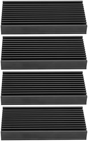 4PCS Aluminum Heat Sink for CPU, GPU, Motherboard PCB - Cooling Fin Backplate Electronic Radiator - 2x0.5x4in Black