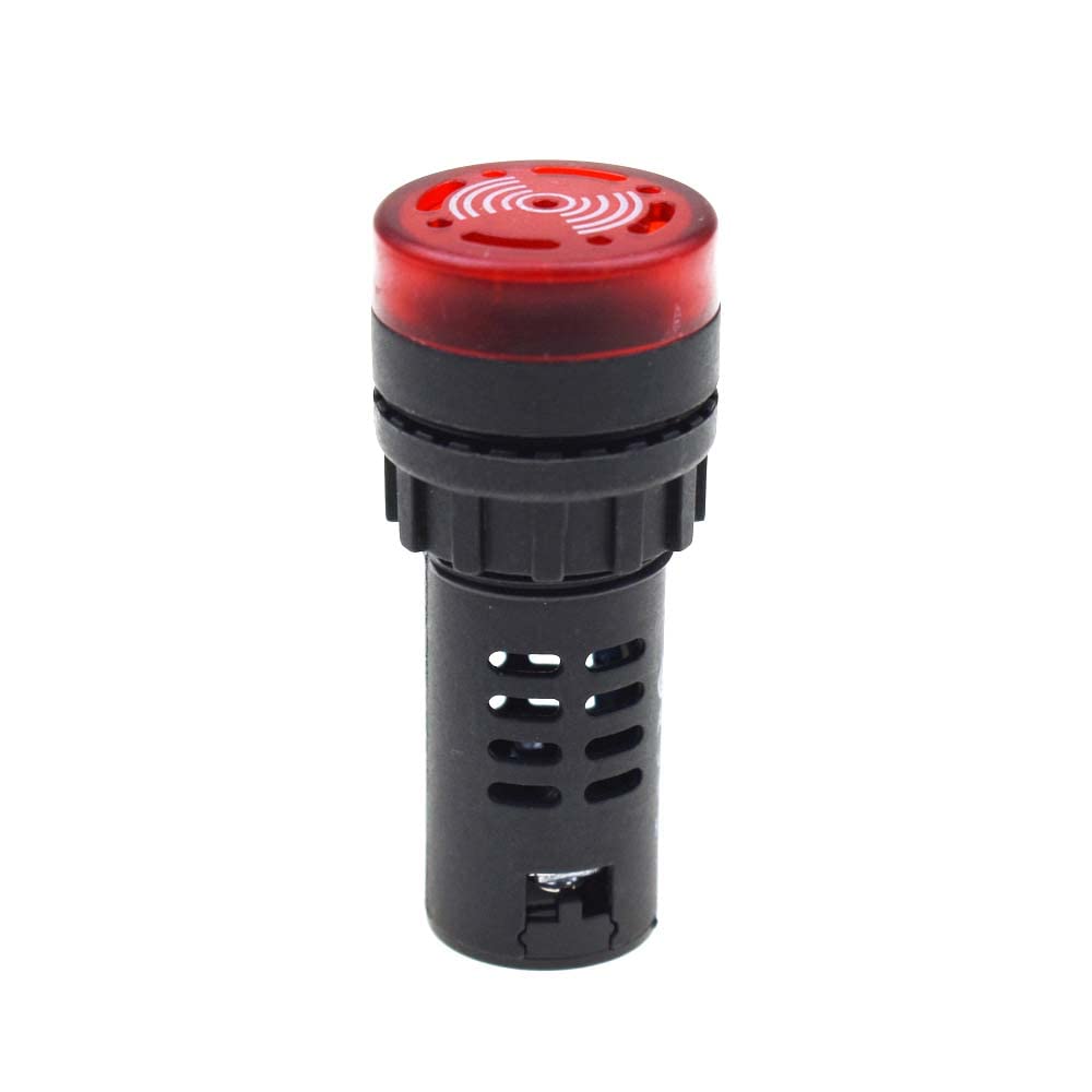 AD16-22SM 22mm Flash Signal Light LED Active Buzzer Beep Alarm Indicator (110,22MM red)