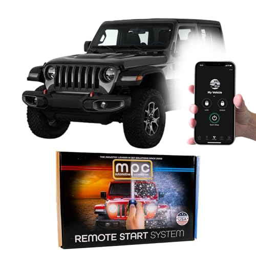 MPC Remote Start Kit Compatible with Jeep Wrangler 2007-2018 || Phone App Control || Plug and Play || Lock 3X to Start || USA Tech Support