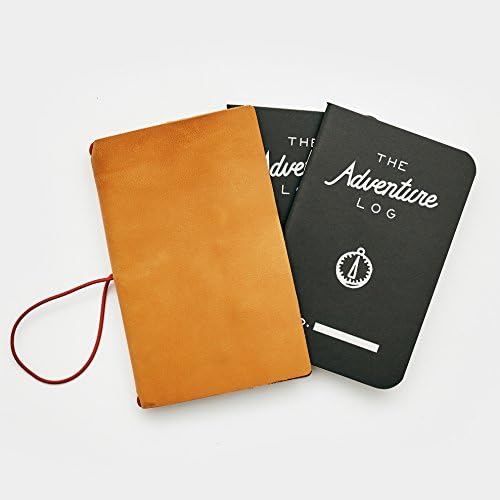 Word. Notebooks Adventure Log Pocket Travel Journal With Refillable Leather Sleeve - Mini Notebook for Trips, Bullet Journals, Notepads (3 Pack)