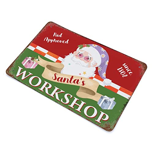 Panneau rétro de Noël 30x45 cm en métal pour décoration murale