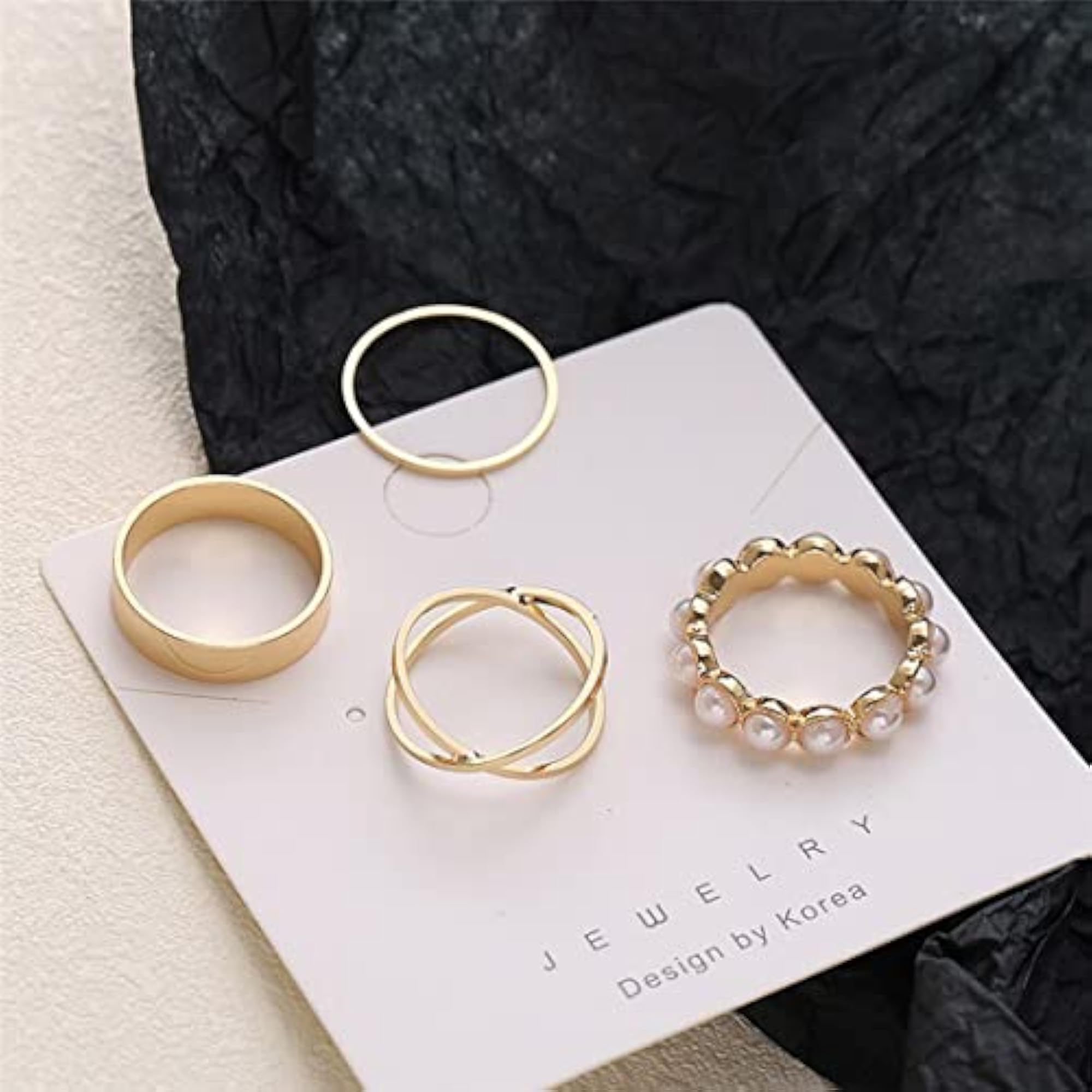 Stackable Rings Set of 4 - Gold Plated