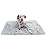 Best Friends by Sheri Reversible SnuggleSoft Calming Dog Blanket – Ultra Soft Faux Fur Pet Throw, Anxiety-Relief, Lightweight Warm Bed Cover for Dogs and Cats, Machine Washable, Gray, 30" x 40"
