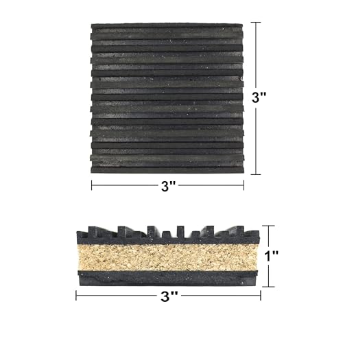 image for PneumaticPlus Anti Vibration Rubber & Cork isolation pads, Pack of 4 (