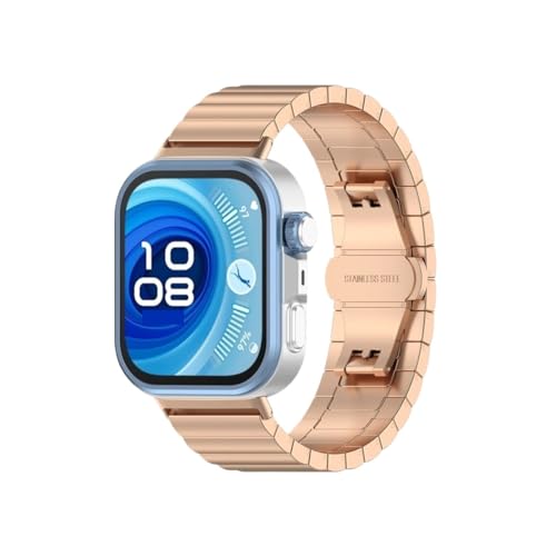 [LOKLNEYK] �ɓK������Huawei Watch Fit 4 Pro/Fit 4/3�o���h�ɓK������X�e�����X�X�`�[���X�g���b�v(Rose gold,For Huawei fit 3)
