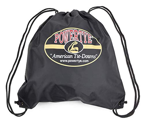 Powertye 1In X 15Ft Rubber Handle Yellow-Zinc Ratchet Straps With 4In S-Hooks W/Storage Bag - 500 Lb. Working Load Limit / 1,500 Lb. Breaking Strength - Made In Usa - Black (4-Pack) #TOP4