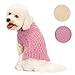 SCIROKKO Turtleneck Small Dog Sweaters - Classic Cable Knitwear Winter Coat for Small Medium Dogs Male Female Puppy Dog Cold Weather Clothes Girls Boys, Light Pink, XS