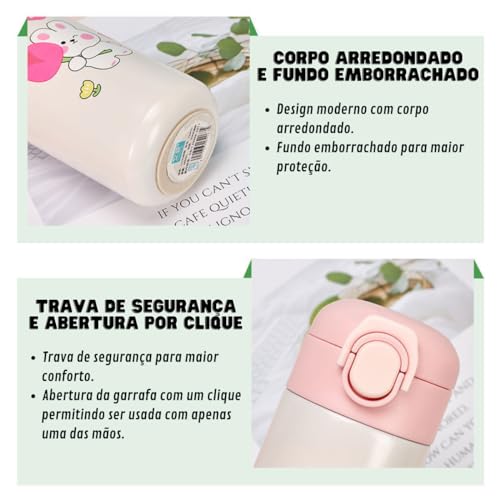 Garrafa Térmica Infantil Garrafinha Térmica Garrafa Térmica Inox 500ml Com Tampa Antivazamento Para