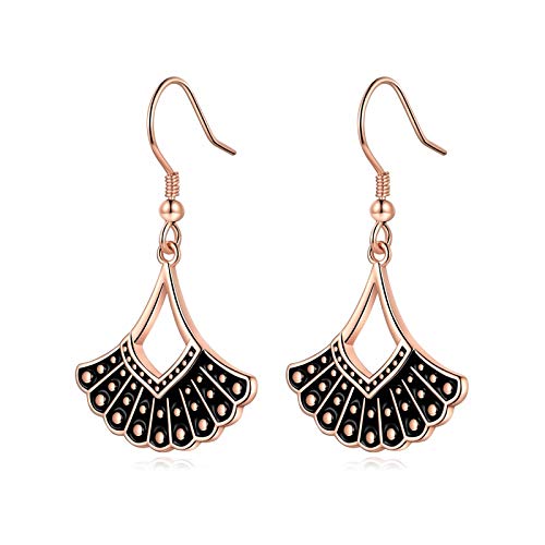 RBG Dissent Collar Earrings, S925 Sterling Silver Dangle Drop Earrings RBG Earrings Jewelry Gifts for Women Fans Of Ruth Bader Ginsburg