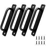 Piutouyar 4 Pack Aluminum Alloy Sliding Barn Door Handle, 128mm / 5 Inch Hole Center Gate Door Handle, Closet...