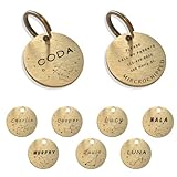 Kvaque Custom Engraved Copper Pet Tags, Star Sign Dog Tags, Dog Cat Name Tags Personalized, Funny Dog Tag, Personalized Circle Pet Id Tag
