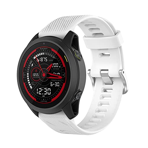 for Garmin Forerunner 745/ Fenix 6/ Fenix 5 �o���h 22mm �V���R�[�������p�x���g �Ή� (�z���C�g)