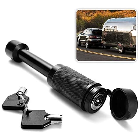 Zone Tech Trailer Hitch Receiver Lock - Premium Quality Anti-Theft 5/8" Pin for Class III IV 2" and 2-1/2" Receiver with Rubber Cap - Durable Metal Weatherproof Receiver-for Tow Trailer, Car, Boat Cover