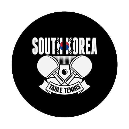 South Korea Ping Pong Lovers Korean Table Tennis Supporters PopSockets Swappable PopGrip, Black - Image 3
