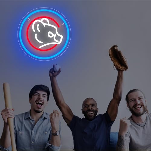 Image of Baseball Neon Sign for Wall Decor Baseball LED Light Up Sign Sports Signs Baseball Decor for Bedroom Boys Room Neon Signs for Man Cave Baseball Gifts for Fans Men Teens Size13.4 * 13.4in(FMXD137)