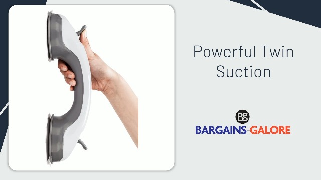 2 X Support Grab Handle - Suitable for Bath & Shower | Use As A Disability Aid, Safety Grip Rail with Suction Cup Fitting | Mobile Bathroom Support for Elderly, Children, No Fixings Needed, Anti Slip