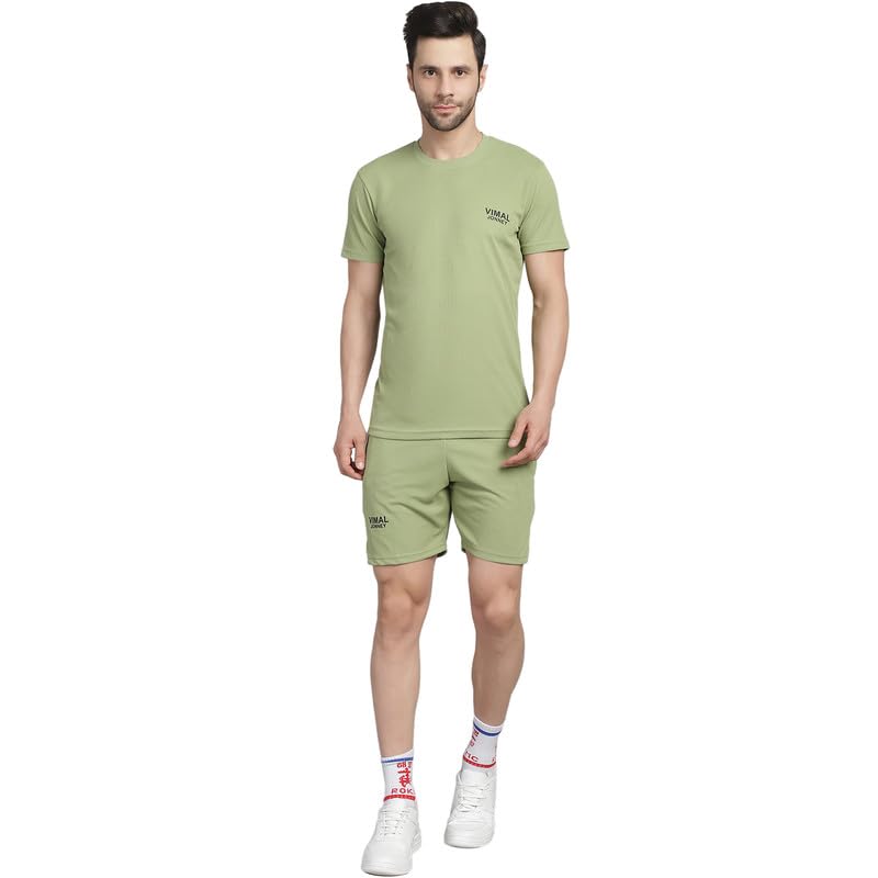 Mack JonneySolid Polyester Lycra Half sleeves Co-ord Set Trackuit For Men-P-MACK52814