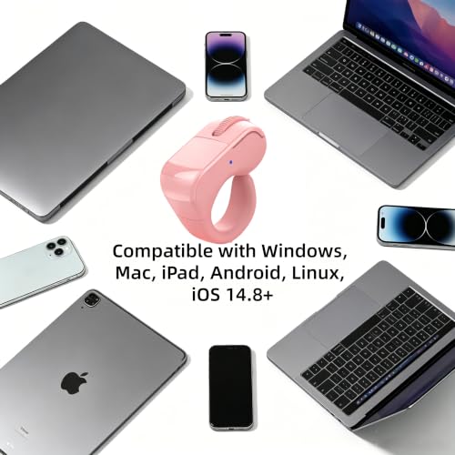 Bluetooth & 2.4GHz Wireless Dual Mode Mini Finger Ring Mouse with Touchpad — Rechargeable Pink Wearable Remote Control for TikTok, Kindle,PPT,Camera,with Charging Case,for PC,Laptop,Tablet,Phone - Image 8