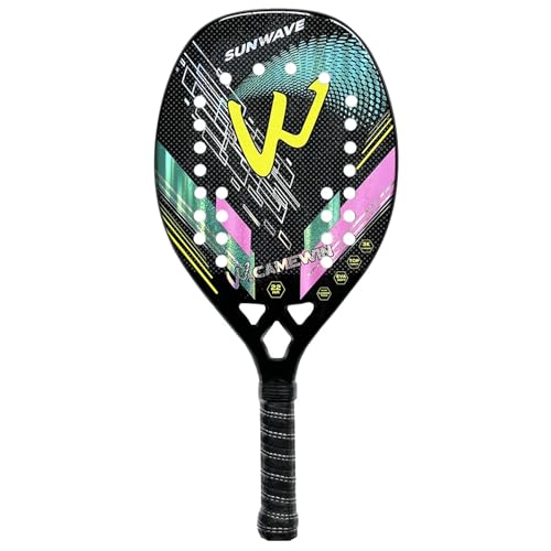 Raquete de Beach Tennis Profissional de Fibra de Carbono 3K Camewin e Bolsa porta-raquete | Raquete