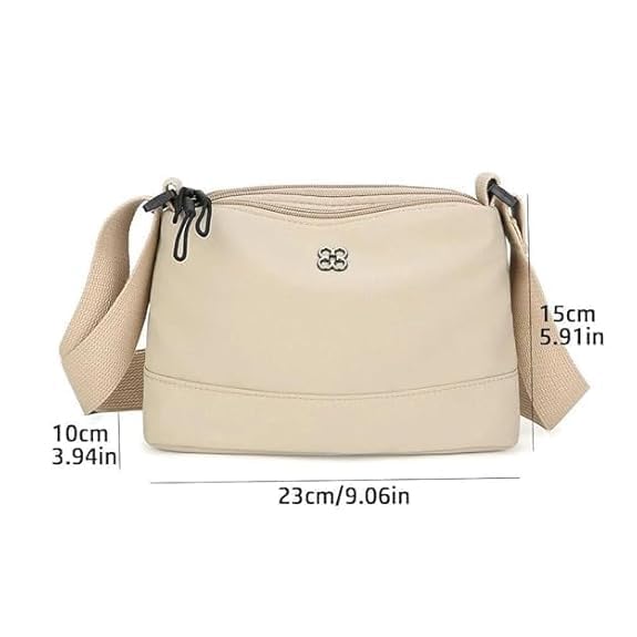 Image of (1Pack Crossbody Bags for Women, Small Shoulder Bag Nylon Simple Purse with Zipper, Multiple Pockets Handbag, Lightweight Casual Mini Purse for Unisex