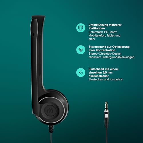 EPOS PC5 Chat Kabelgebundenes Headset für PC – Leichtes On-Ear-Headset, Mikrofon mit Geräuschunterdrückung, Kristallklarer Klang… – Ansicht 3