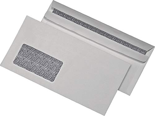 Briefumschlag, Zahlenmeer, mit Fenster, selbstklebend, DL, 220 x 110 mm, 75 g/m², weiß (1.000 Stück), Sie erhalten 1 Packung á 1000 Stück