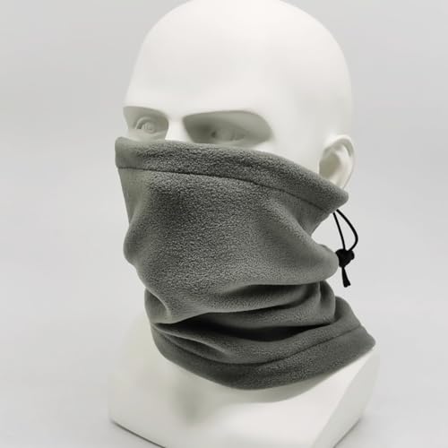 2 Pcs Winter Neck Warmers Windproof Face Covers Fleece Face Masks Scarf Face Coverings with Drawstring Black Green2