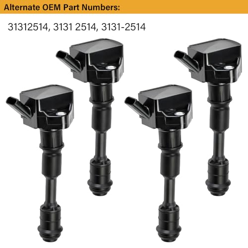 Image of 4 PCS UF756 Ignition Coil Pack with 31312514 Coil Pack Set Iridium Spark Plugs Compatible with Volvo S60 /XC60 2020-15, S80 2016, S90 /V60 /XC90 2020-16, V90 XC40 2020-19, XC702.0L L4# 313125140 GN10907