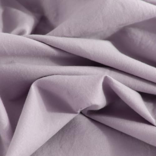NEXHOME PRO Duvet Cover Set 100% Washed Cotton Full Size Linen Feel Textured Organic Natural 3 Pieces Bedding Set Lavender Lilac Purple with Zipper Closure and Corner Ties, Breathable(No Comforter) by NEXHOME PRO - Used condition - Image 9