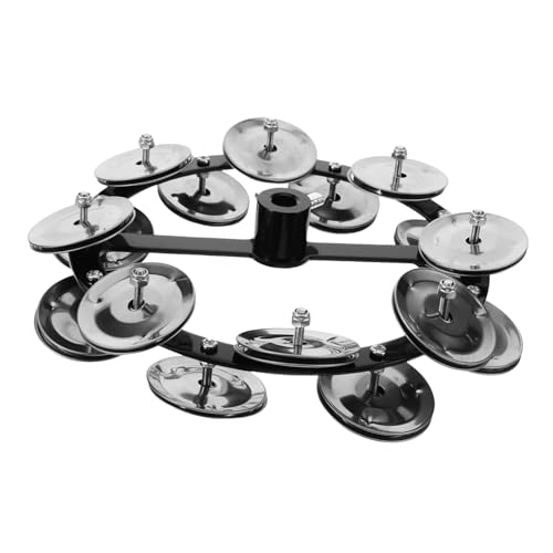 SUPVOX Set Cymbal Tambourine Double Row Drum Set Accessory Hi Hat Bell for Crisp Sound Sturdy Construction for Performance for Musicians and Drummers
