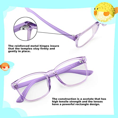 Image of KUGUAOK 2 PACK Kids Blue Light Blocking Glasses, Boys Girls Computer Gaming TV Glasses, Lightweight Eyeglasses Frame (Age 4 to 12)