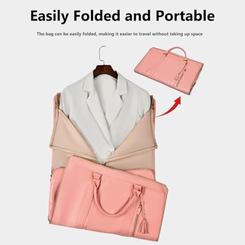 Styleushaven Foldable Travel Bag 2.0, Couvelli Travel Bag with Wheels, Multifunctional PU Leather Duffel Bagfoldable Travels Bag 2.0 with Wheel, with Detachable Wheels and Shoulder Strap (A Beige)3