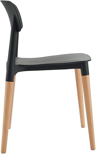 Miniatura 6 de Bel Dining Bistro Cafe Style - Juego de 2 sillas auxiliares minimalistas modernas (negro)