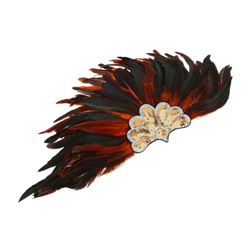 YARNOW Diadema de Plumas con Lentejuelas Doradas para Carnaval y Disfraces de Halloween para Mujeres y Niñas Accesorio Ligero y Seguro para Fiestas y Eventos Festivos