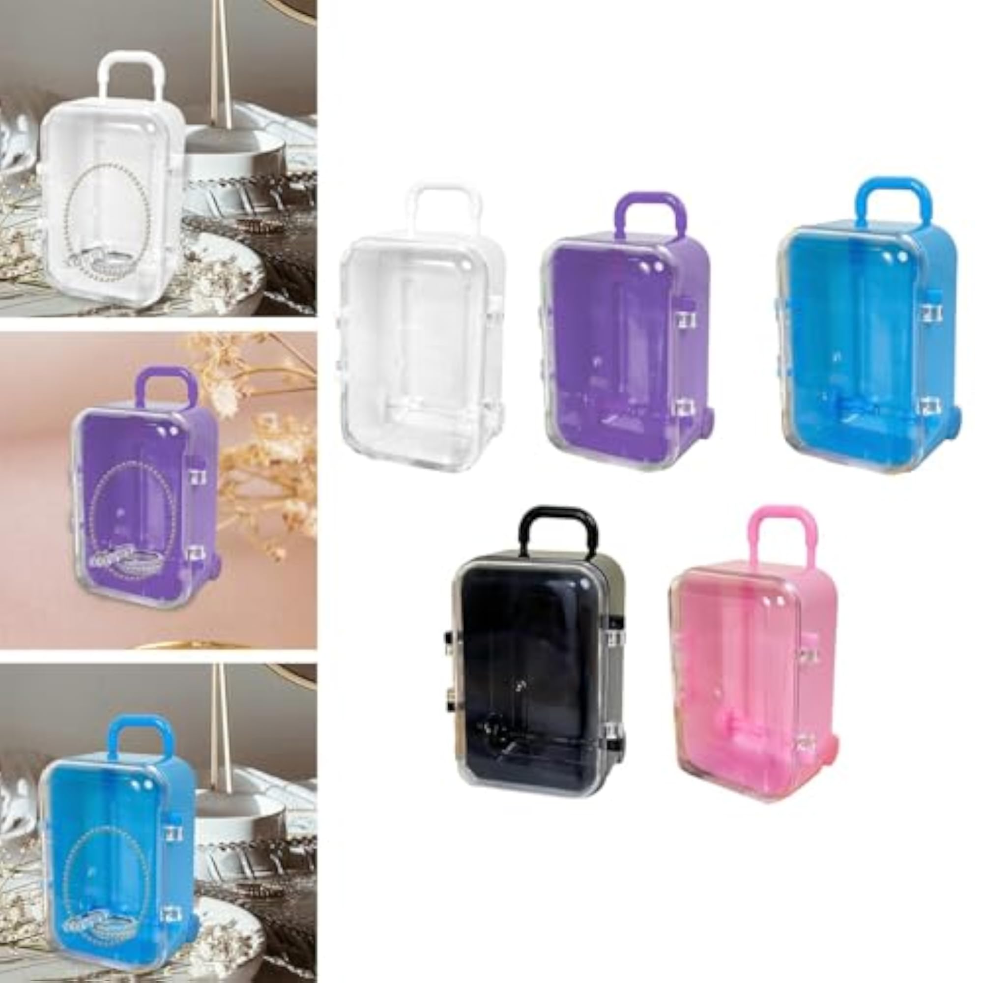 Miniature White Jewelry Storage Case, Portable Necklace & Pendant Display